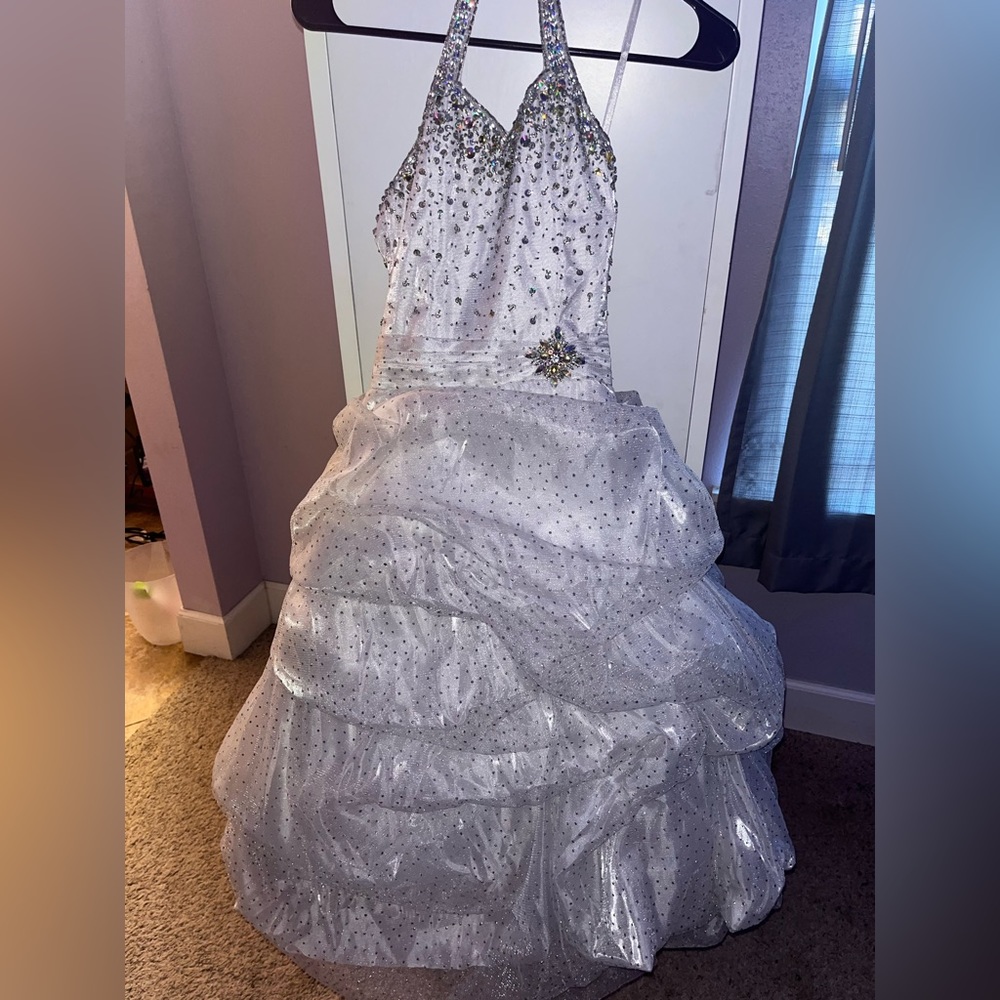 white girls beaded sparkly dress